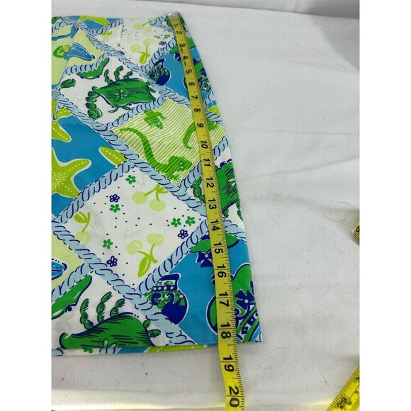 Vintage Lilly Pulitzer Women's Mini Skirt Size 6 Blue Green Starboard Patch Crab - Picture 8 of 8
